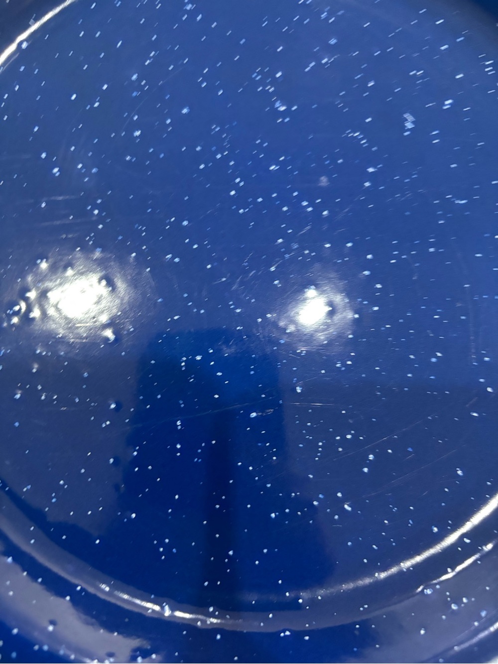 Blue Enamel Speckled Camping Dish Set Vintage Farmhouse Decor - Picture 15 of 16